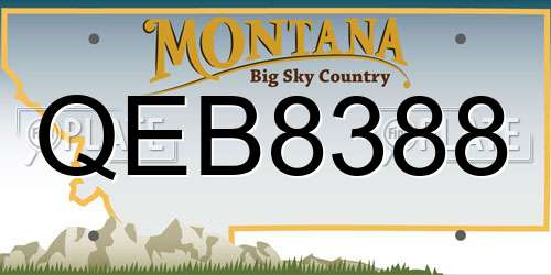 QEB8388 Montana License Plate