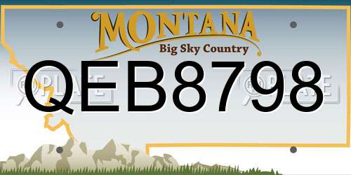 QEB8798 Montana License Plate