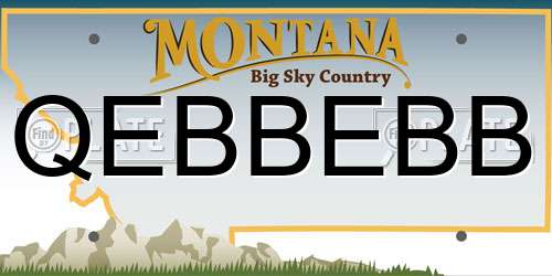 QEBBEBB Montana License Plate