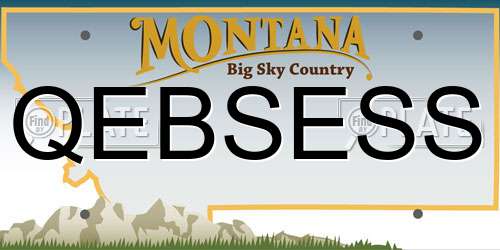 QEBSESS Montana License Plate