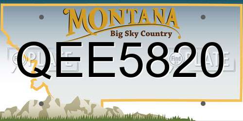 QEE5820 Montana License Plate