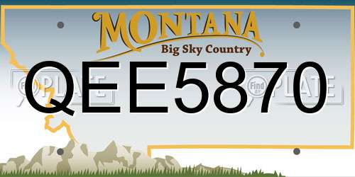 QEE5870 Montana License Plate