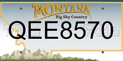 QEE8570 Montana License Plate