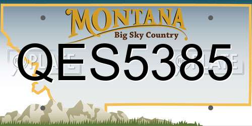QES5385 Montana License Plate