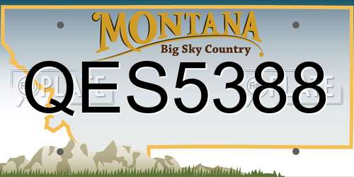 QES5388 Montana License Plate