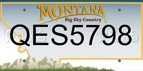 QES5798 Montana License Plate