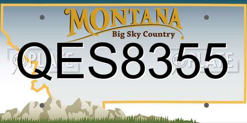 QES8355 Montana License Plate