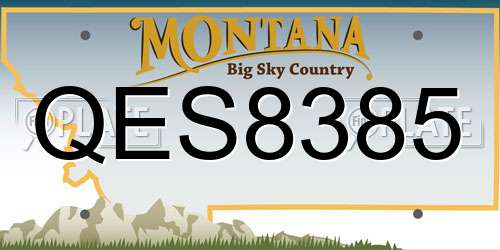 QES8385 Montana License Plate