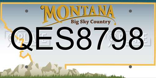 QES8798 Montana License Plate