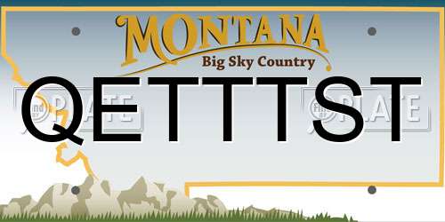 QETTTST Montana License Plate