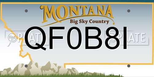 QF0B8I Montana License Plate