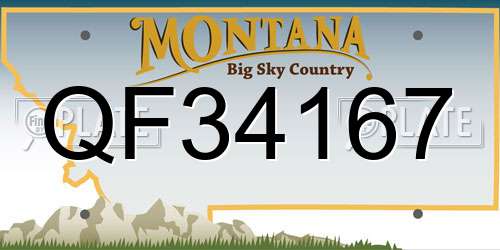 QF34167 Montana License Plate