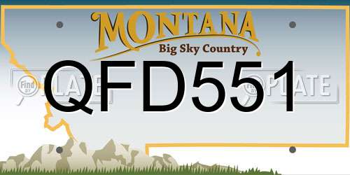 QFD551 Montana License Plate