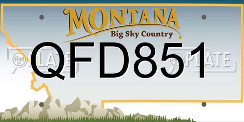 QFD851 Montana License Plate