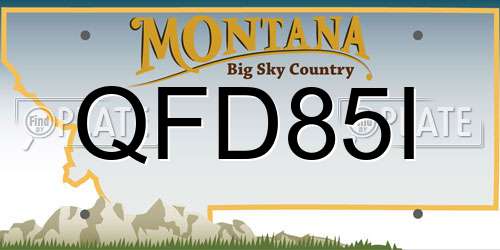 QFD85I Montana License Plate
