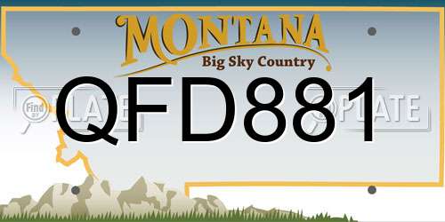 QFD881 Montana License Plate