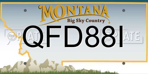 QFD88I Montana License Plate