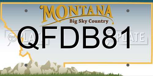 QFDB81 Montana License Plate