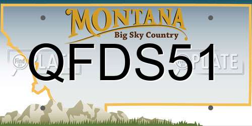 QFDS51 Montana License Plate