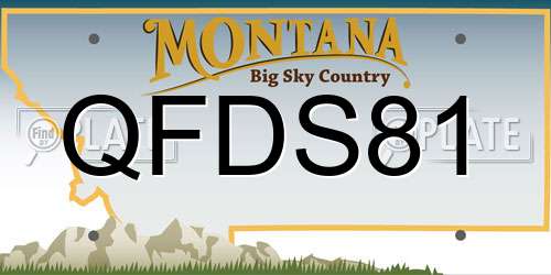 QFDS81 Montana License Plate