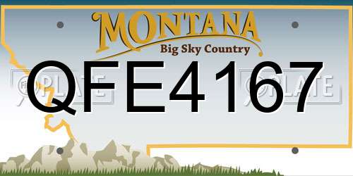 QFE4167 Montana License Plate