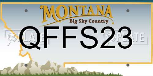 QFFS23 Montana License Plate