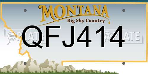 QFJ414 Montana License Plate