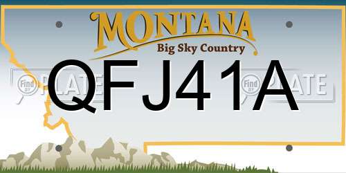 QFJ41A Montana License Plate