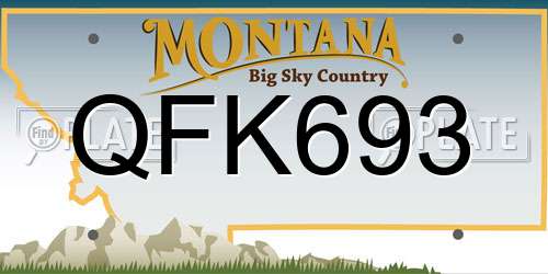 QFK693 Montana License Plate