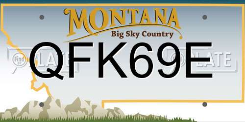 QFK69E Montana License Plate