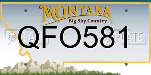 QFO581 Montana License Plate