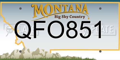 QFO851 Montana License Plate
