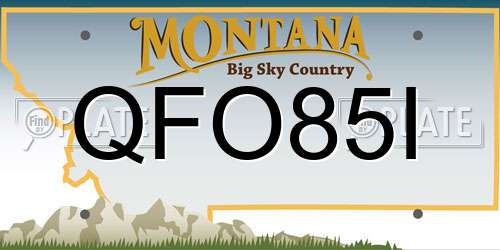 QFO85I Montana License Plate