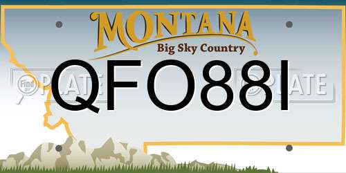 QFO88I Montana License Plate