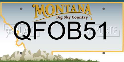 QFOB51 Montana License Plate