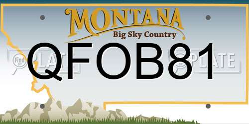 QFOB81 Montana License Plate