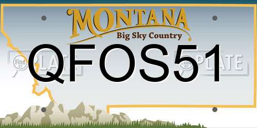 QFOS51 Montana License Plate