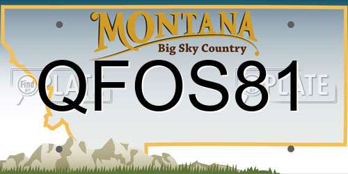 QFOS81 Montana License Plate