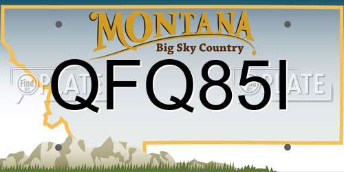 QFQ85I Montana License Plate