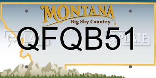 QFQB51 Montana License Plate