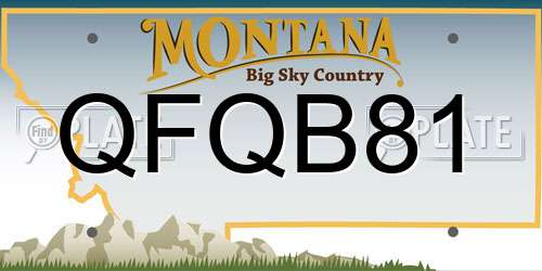 QFQB81 Montana License Plate