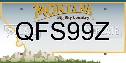 QFS99Z Montana License Plate