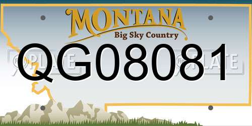QG08081 Montana License Plate
