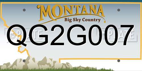 QG2G007 Montana License Plate