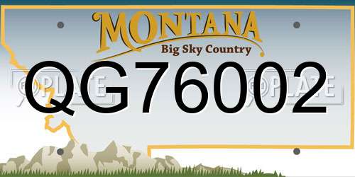 QG76002 Montana License Plate