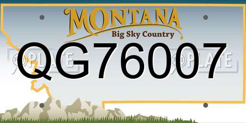 QG76007 Montana License Plate