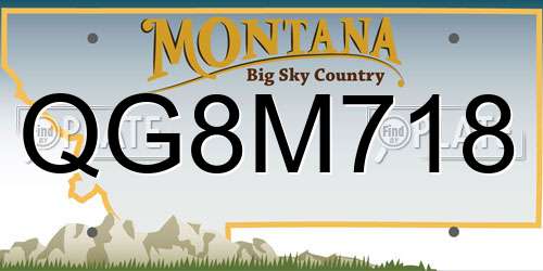QG8M718 Montana License Plate
