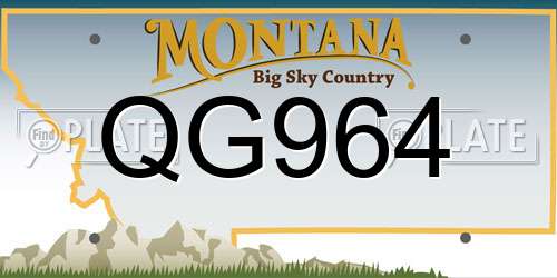 QG964 Montana License Plate