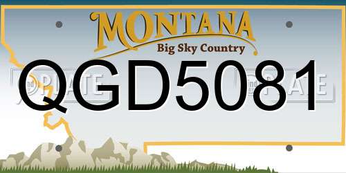 QGD5081 Montana License Plate