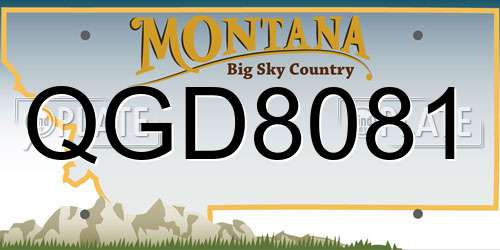 QGD8081 Montana License Plate